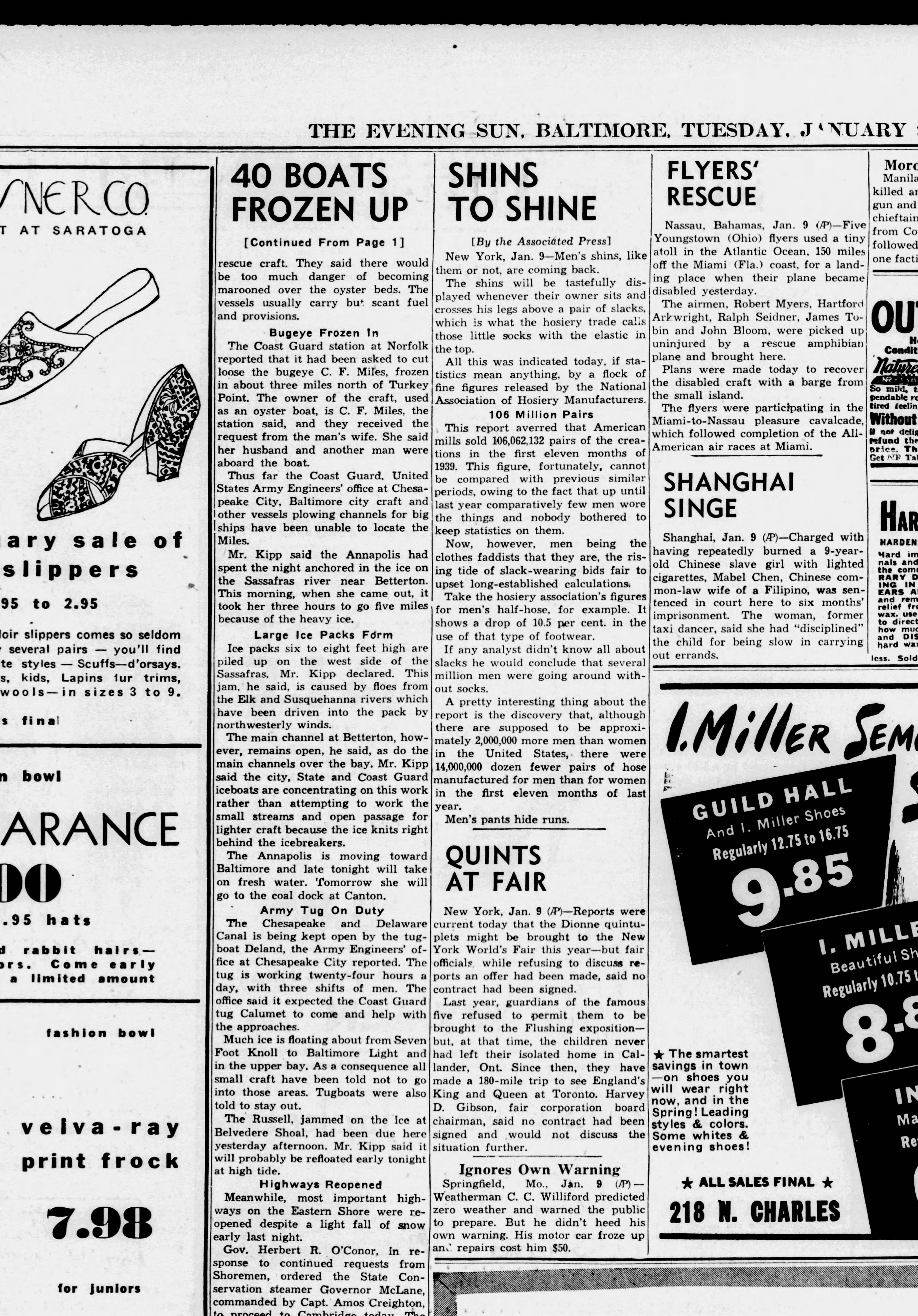 C. F. Miles newspaper article